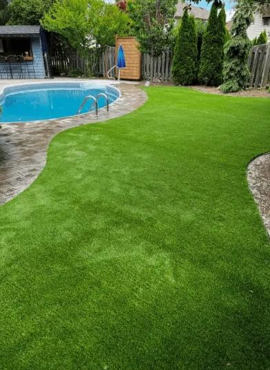 Poolside with artificial turf in Essex