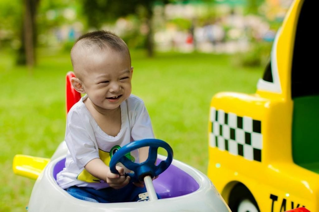 A child playing in a playground