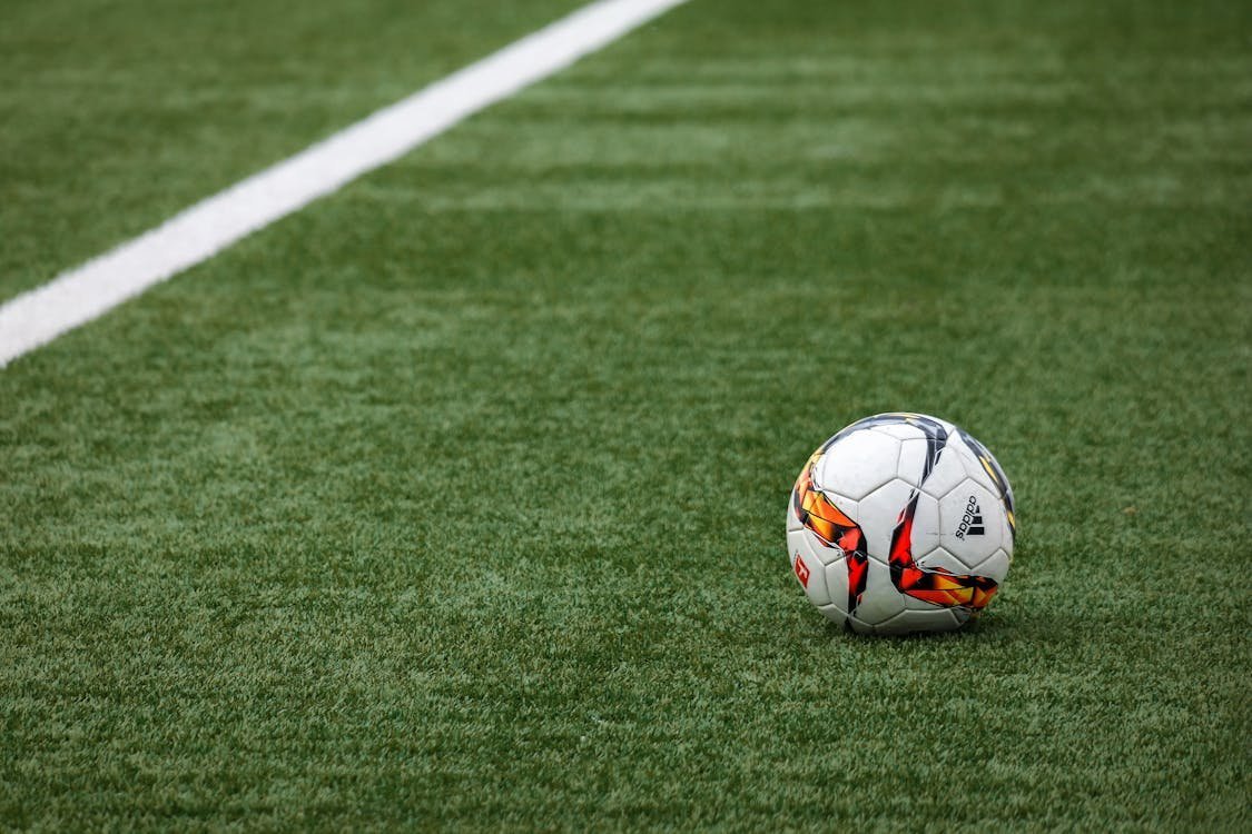 Football field made out of synthetic grass