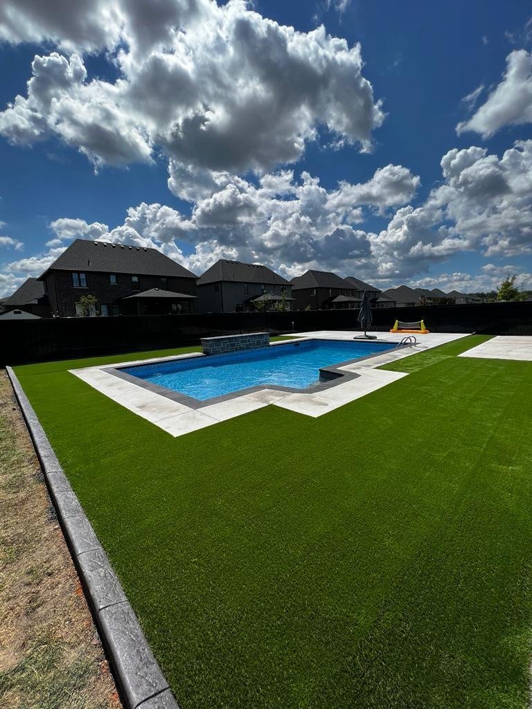 Backyard with a pool