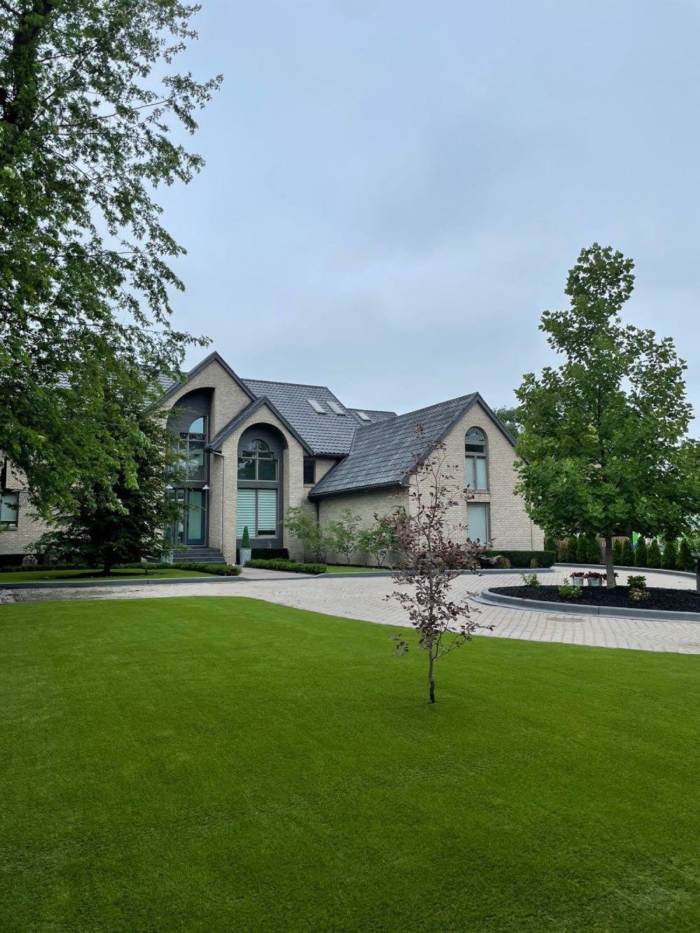 Artificial grass used for landscaping