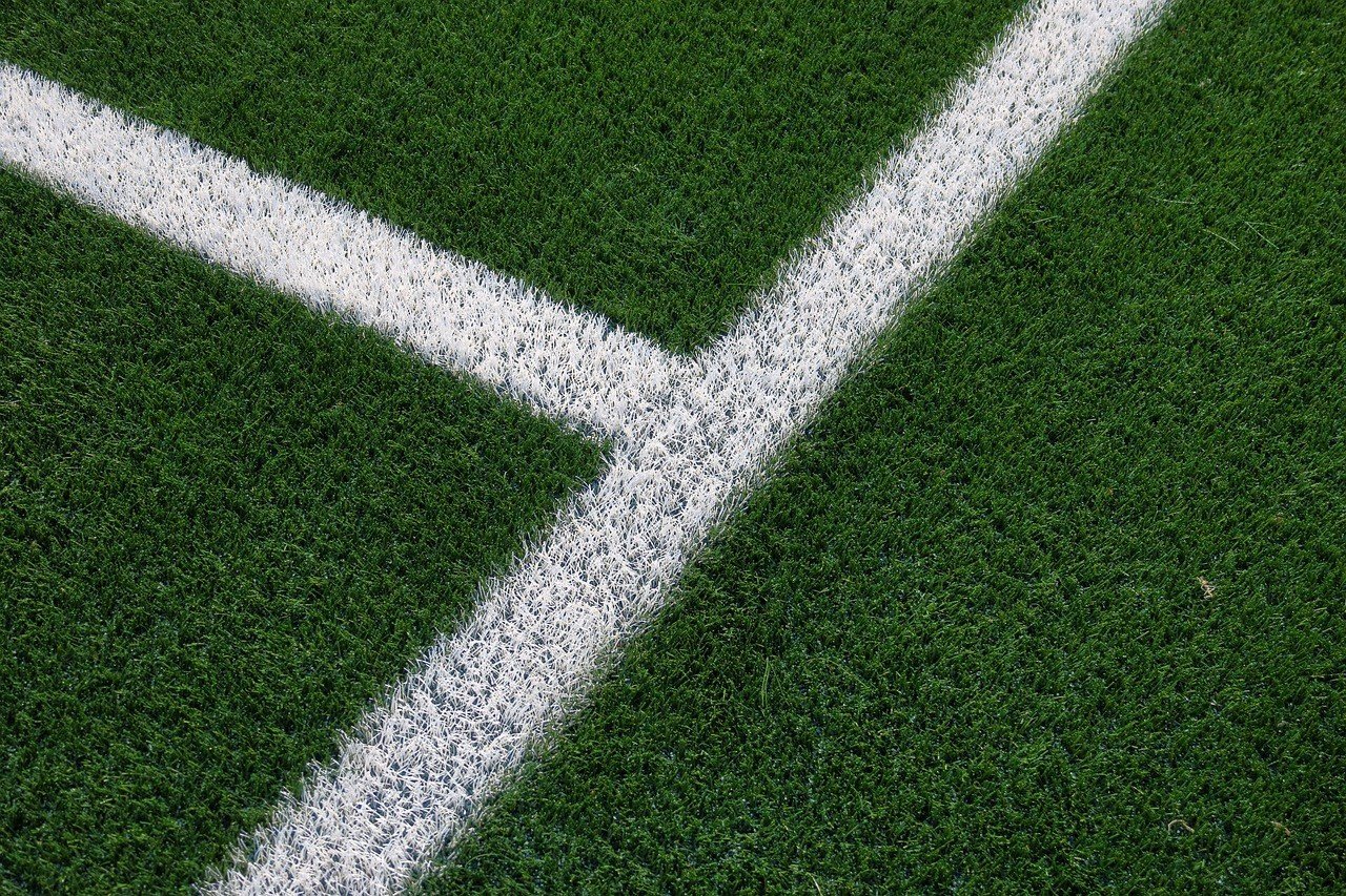 Artificial turf used in a sports field