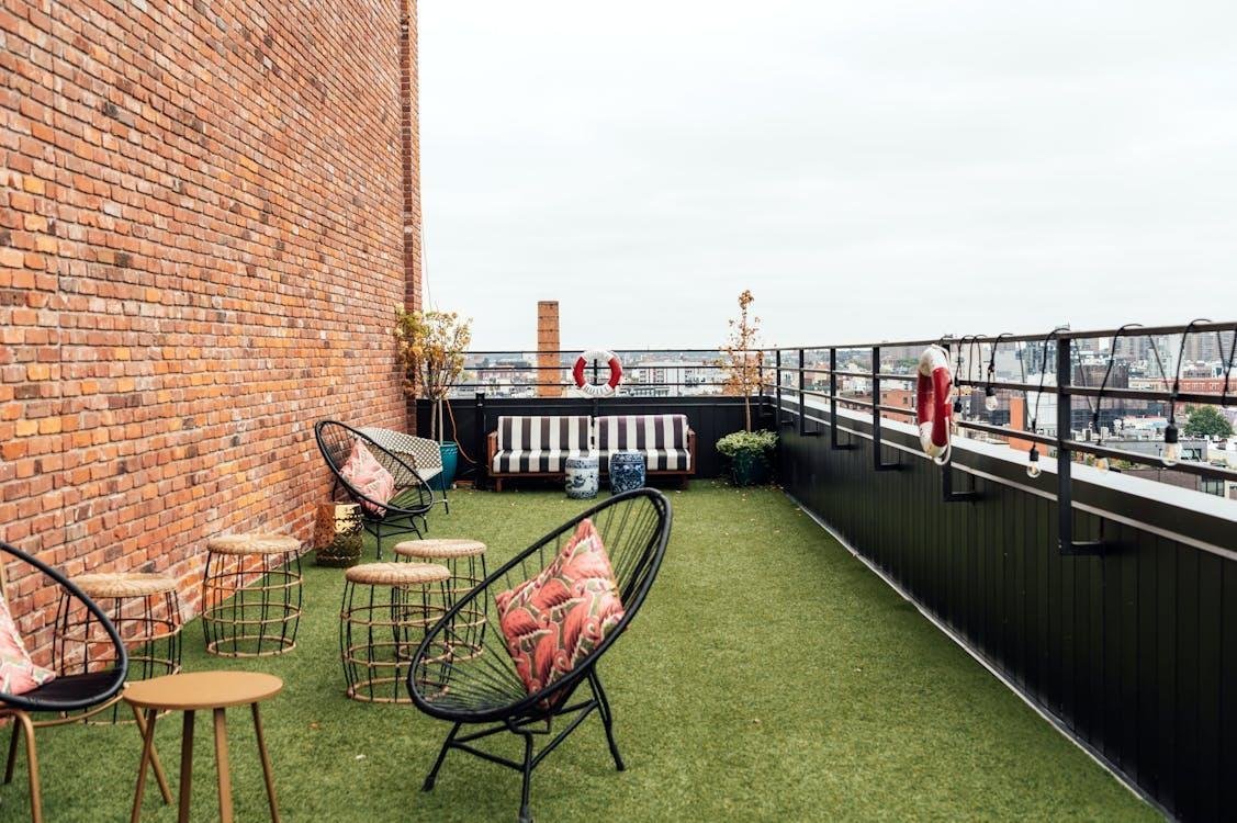 A balcony lounge area