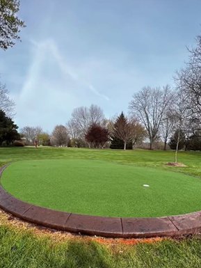 Low-maintenance landscaping with artificial grass at an Essex rental property
