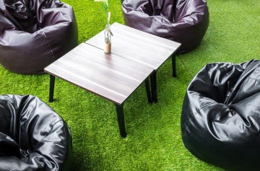 Table in a lawn