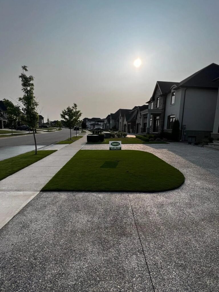 Artificial turf under the sun