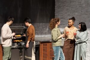 An outdoor kitchen