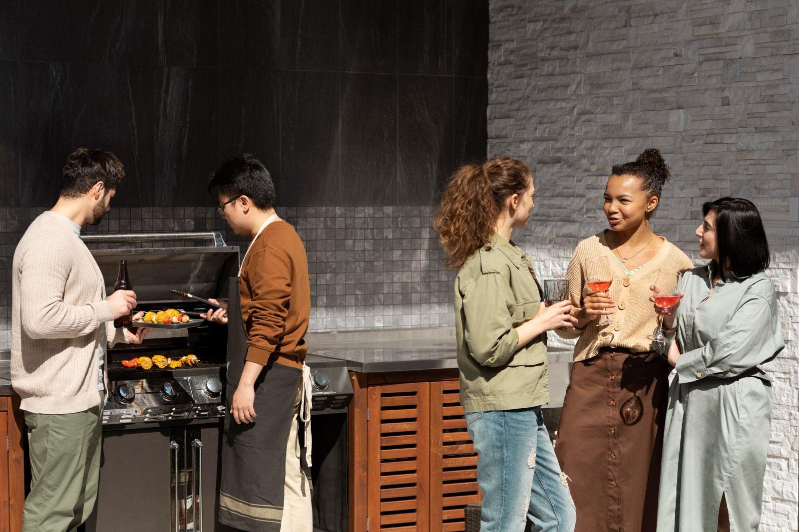 An outdoor kitchen