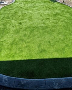 Detailed close-up texture of artificial turf