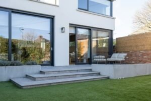 An image of a home with a garden