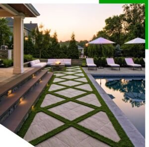 Professional artificial turf contractor completing an installation project in Windsor